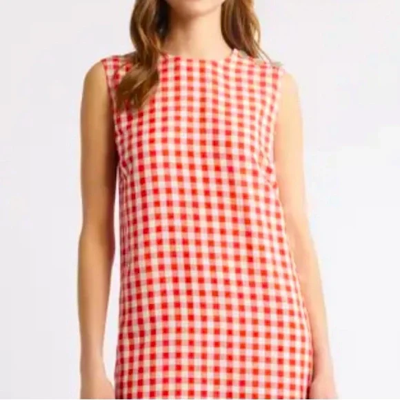 red gingham dress anthropologie English Factory
